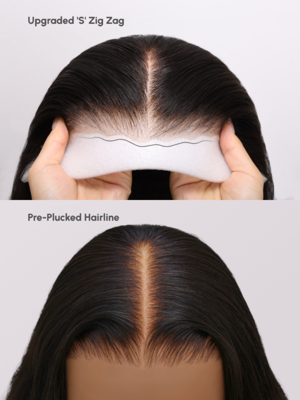 UNice Bye Bye Knots 7x5 Pre Cut Lace Bouncy Water Wave Glueless Bob Wig 150% Density - Image 8