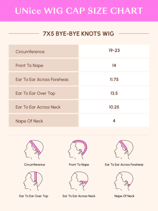 UNice Bye-Bye Knots Wig 7x5 Glueless Lace & 5x5 BlendAway HD Lace Body Wave Lace Front Wig Adjustable Cap - Image 10